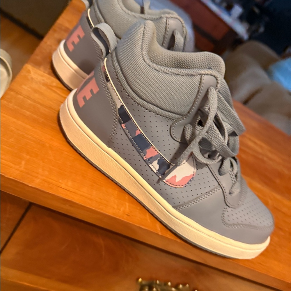 Nike Kids Gray and Pink Sneakers